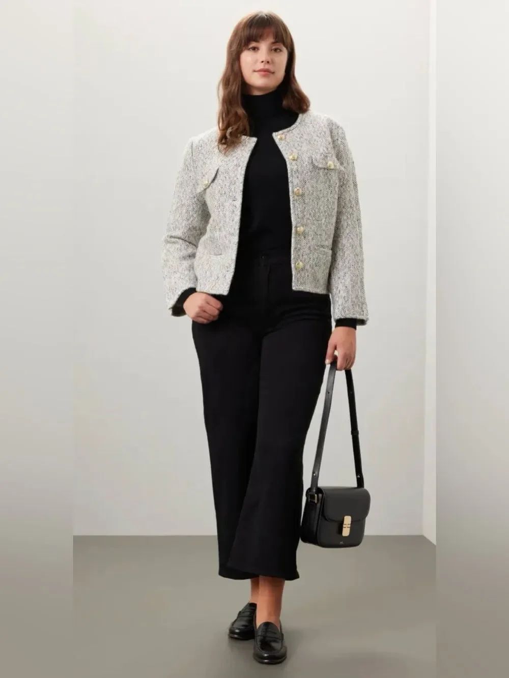 Derek Lam 10 Crosby Tweed Grey Jacket Size 4